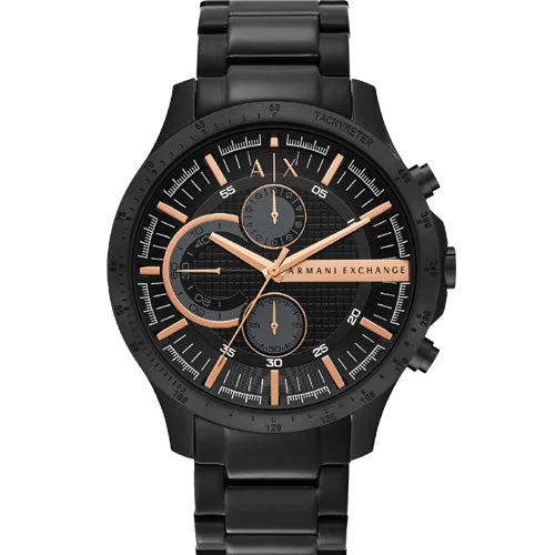 watches for active women with fitness tracking -Armani Exchange Hampton Black Dial Men 46mm