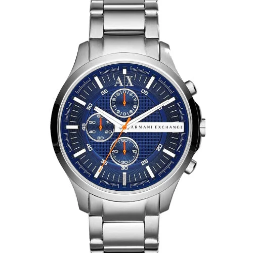 high-end women’s watches with gemstone details -Armani Exchange Hampton Blue Dial Men 46mm AX2155