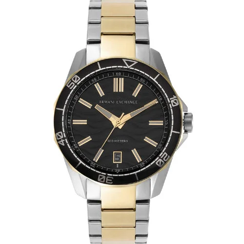 casual watches for men with simple dial -Armani Exchange Spencer Black Dial Men 44mm