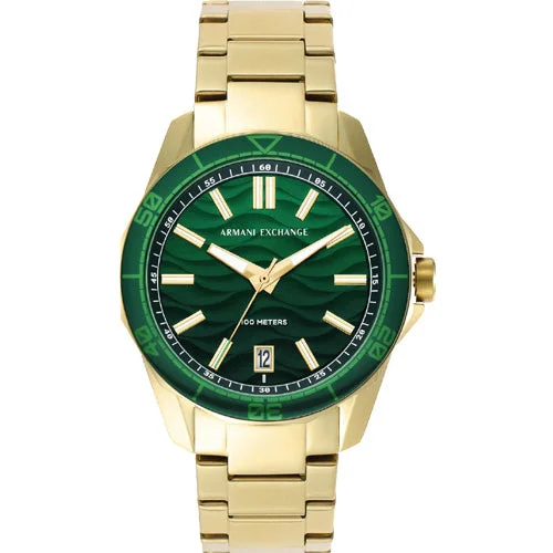 sleek and stylish watches for modern men -Armani Exchange Spencer Green Dial Men 44mm