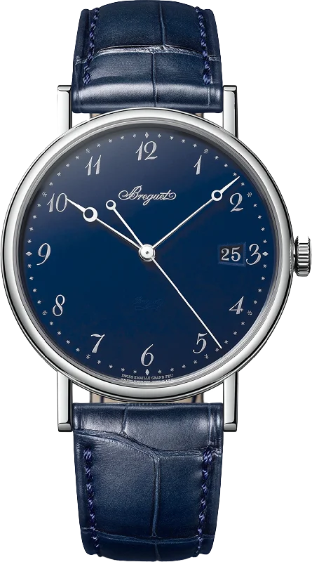 stylish casual watches for men with rubber strap -Breguet Classique Blue Dial Men 38 mm