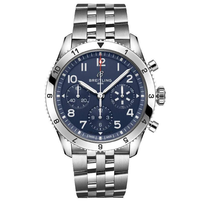 high-tech watches with fitness tracker for athletes -Breitling Classic Avi Chronograph Blue Dial Men 42mm