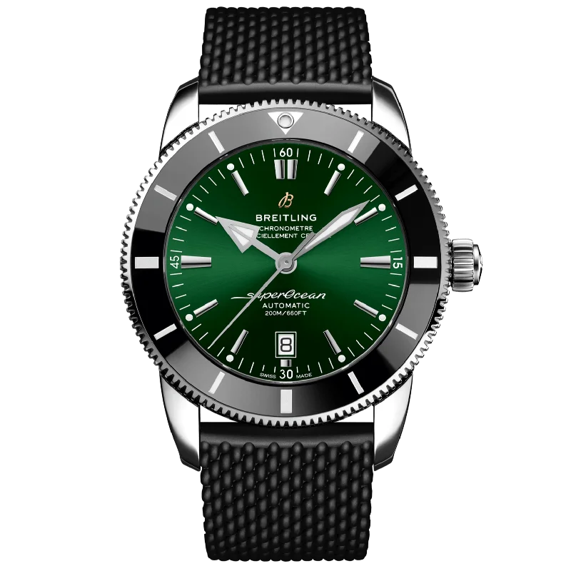 solar-powered watches with sleek design -Breitling Superocean Heritage B20 Automatic Green Dial Men 46mm