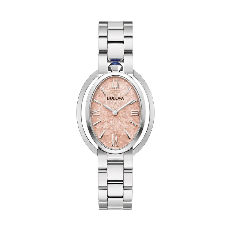 best watches with chronograph for athletes -Bulova Rubaiyat with 28MM Pink Dial and Stainless Steel Bracelet. 96L331