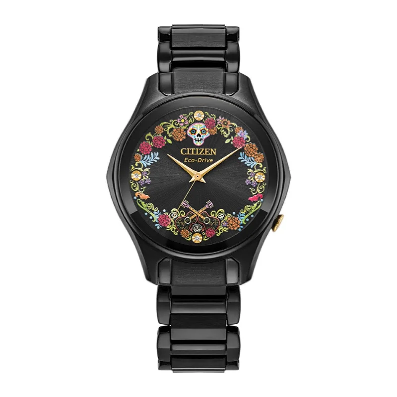 watches for men with automatic movement and date -Citizen Disney Día de los Muertos Watch. EM1175-51W