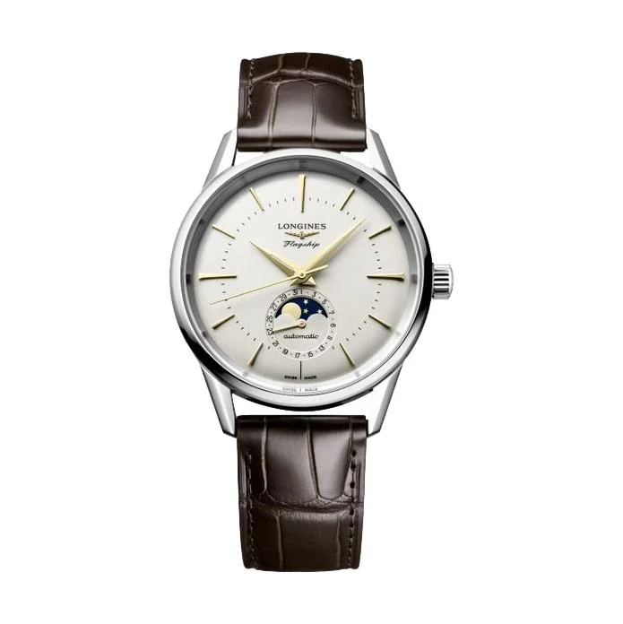 classic pocket watches for collectors -Flagship Heritage Moonphase Silvered Opaline