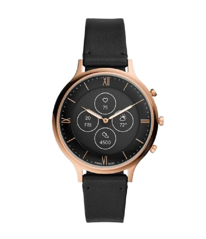 solar-powered watches with sleek design -FOSSIL  Charter Hybrid HR Smart Watch for Women FTW7011