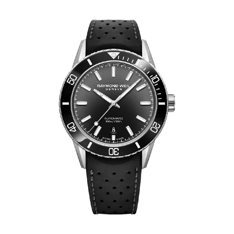 best watches for outdoor enthusiasts -Freelancer Diver Black Gradient Dial 42.5 on Rubber Strap