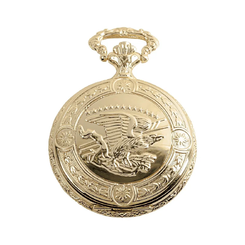 stylish women’s watches for casual outfits -Golden Flying Eagle Hunter Pocket Watch & Chain