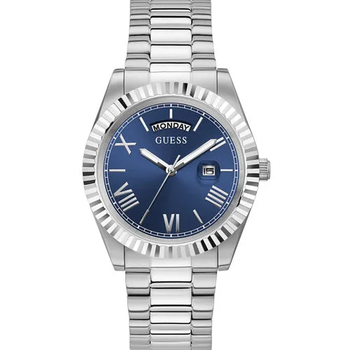 automatic watches with retro design for men -Guess Connoisseur Blue Dial Men 42mm GW0265G7