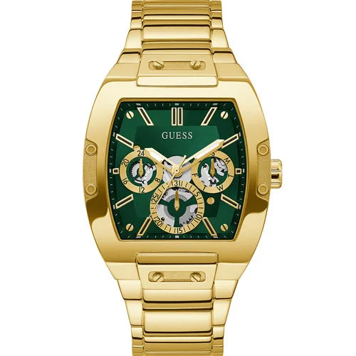 digital watches for men with customizable features -Guess Phoenix Green Dial Men 41.5mm GW0456G3