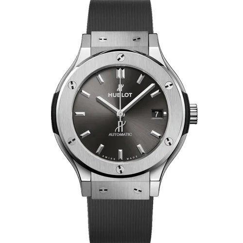 vintage leather watches with modern movement -Hublot Classic Fusion Grey Dial Unisex 38mm 565.NX.7071.RX