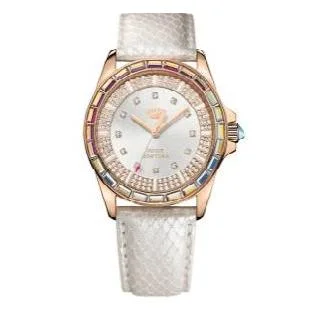 watches for men with multi-functional features -Juicy Couture White Leather Band Strap; 1901125