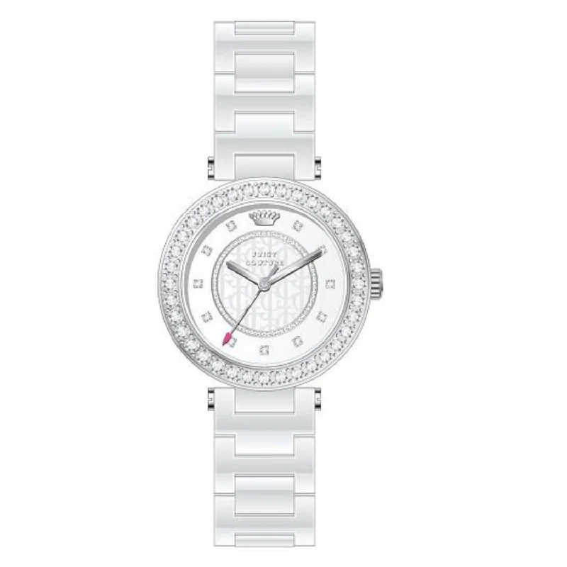 high-tech smartwatches for women -Juicy Couture with 34X34 MM White Watch Band; 1901259