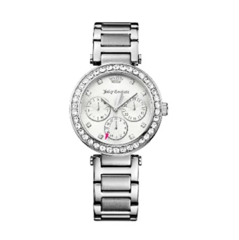 elegant watches with silver accents for women -Juicy Couture with 34X34 MM White Watch Band; 1901503