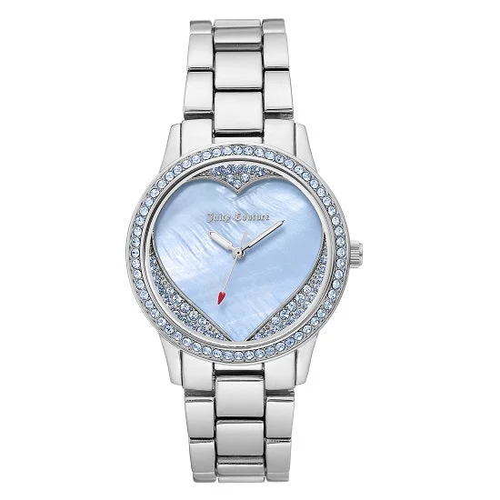 best affordable watches for luxury lovers -Juicy Couture with 36X36 MM Blue Round Dial Mixed Metal Band Watch Band; JC-1101BMSV