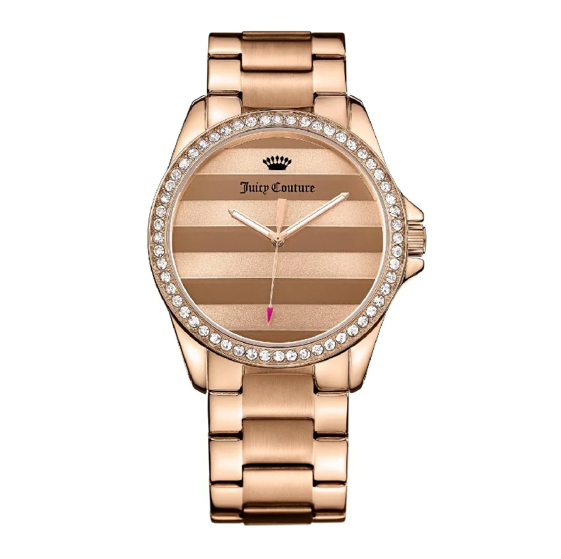 rugged watches for outdoor sports activities -Juicy Couture with 40X40 MM Rosetone Watch Band; 1901290