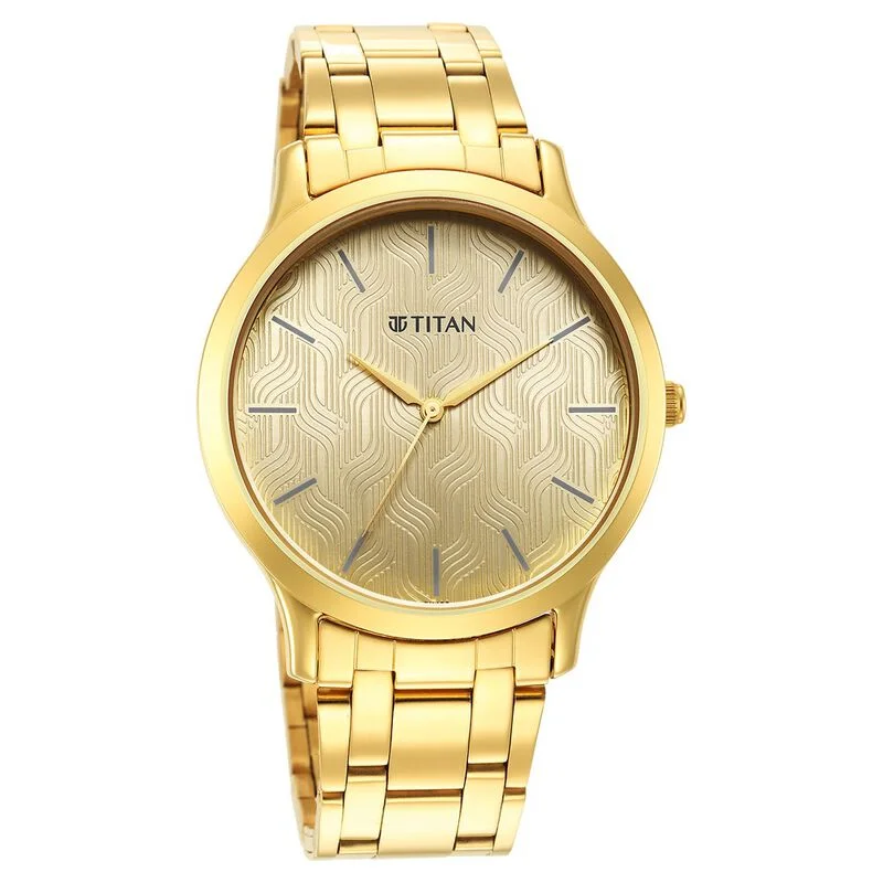 watches for men with sporty and elegant mix -Titan Karishma Radiance Champagne Dial Analog Watch For Men