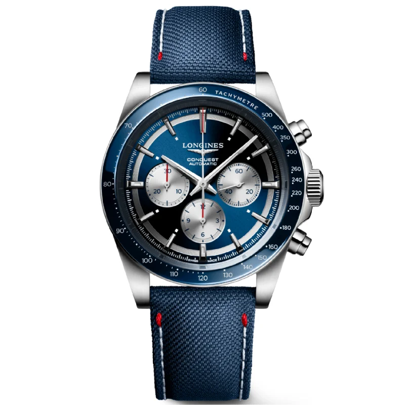 watches for men with oversized dial -Longines Conquest Marco Odermatt Sunray Blue Dial Men 42mm