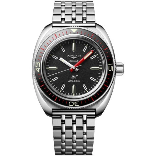 stylish smartwatches for men with touch screen -Longines Ultra-Chron Black Dial Men 43mm