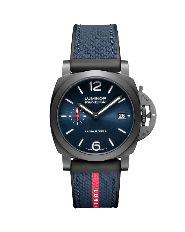 designer watches for professional men -Luminor Quaranta Steel DLC Luna Rossa