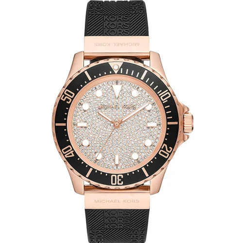 premium watches with leather and metal mix -Michael Kors Everest Pave Dial 43mm