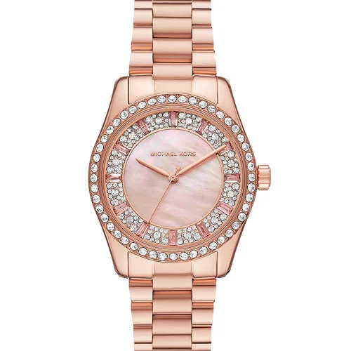 women’s watches with smooth metal finish -Michael Kors Lexington Mother-Of-Pearl Dial 38mm