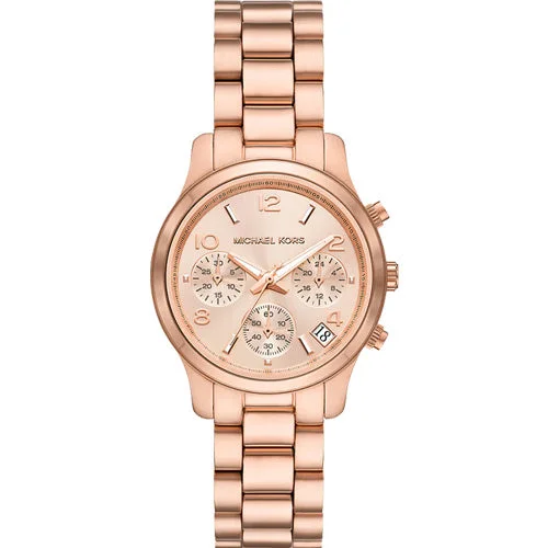 men’s watches with unique case shapes -Michael Kors Runway Rose Gold Dial 34mm