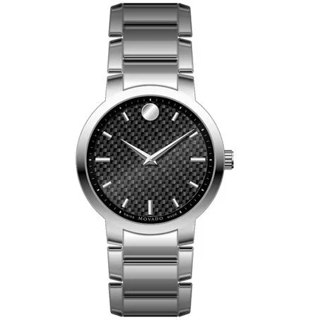 gold-plated watches for men -Movado Graity with Black Carbon Fiber Dial. 0606838