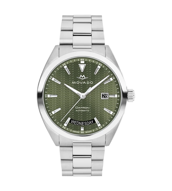 watches for men with digital and analog features -Movado Heritage Series Green Dial Unisex 41MM