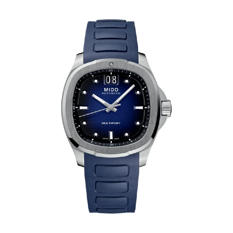 quartz watches for women with date feature -Multifort TV Big Date Blue on Strap