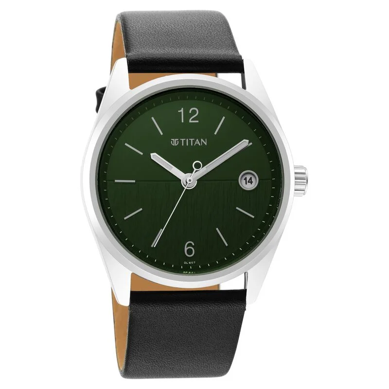 watches for men with eco-friendly materials -Titan Neo Green Dial Analog With Date Watch For Men