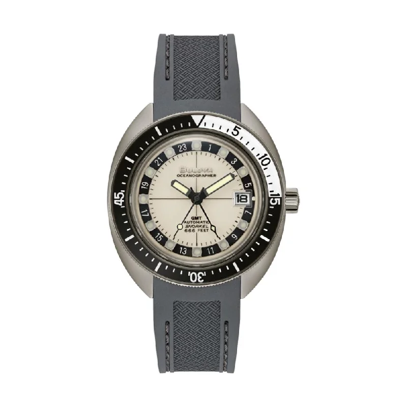 watches for men with eco-friendly materials -Oceanographer GMT White Dial