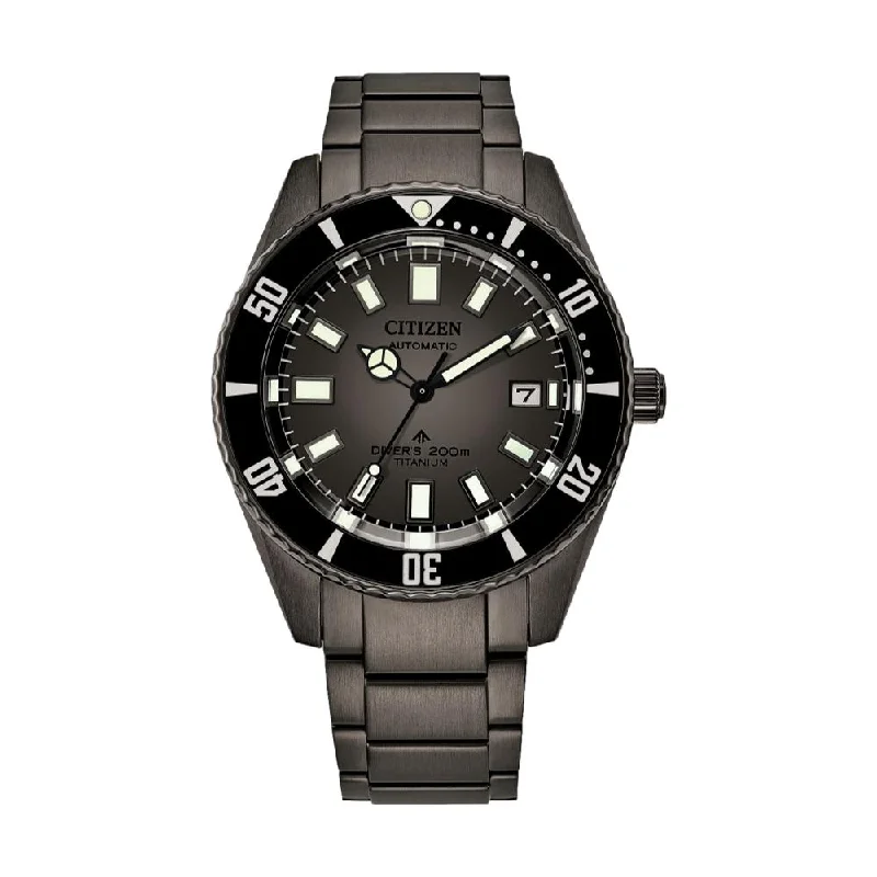 watches for men with leather and stainless steel -Promaster Dive Automatic Black Titanium