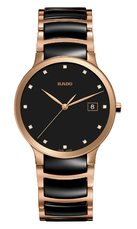 stylish smartwatches for men with touch screen -Rado Centrix Black Dial Unisex 38mm