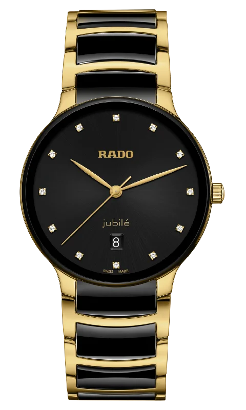 affordable watches for men with classic design -Rado Centrix Black Dial Unisex 39.5mm