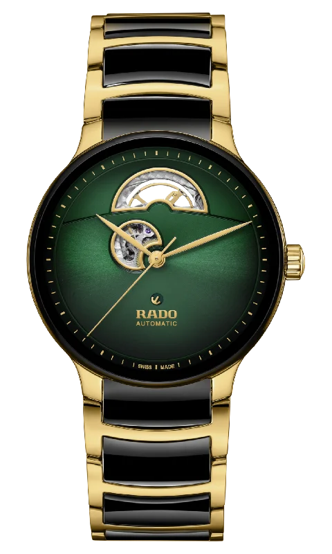 smartwatches for sleep and stress tracking -Rado Centrix Black & Green Dial Unisex 39.5mm