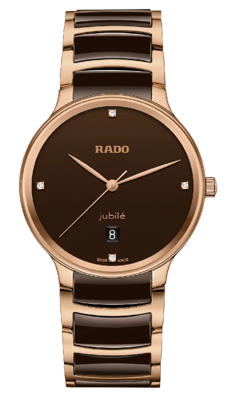 watches for men with multi-functional features -Rado Centrix Brown Dial Unisex 39.5mm