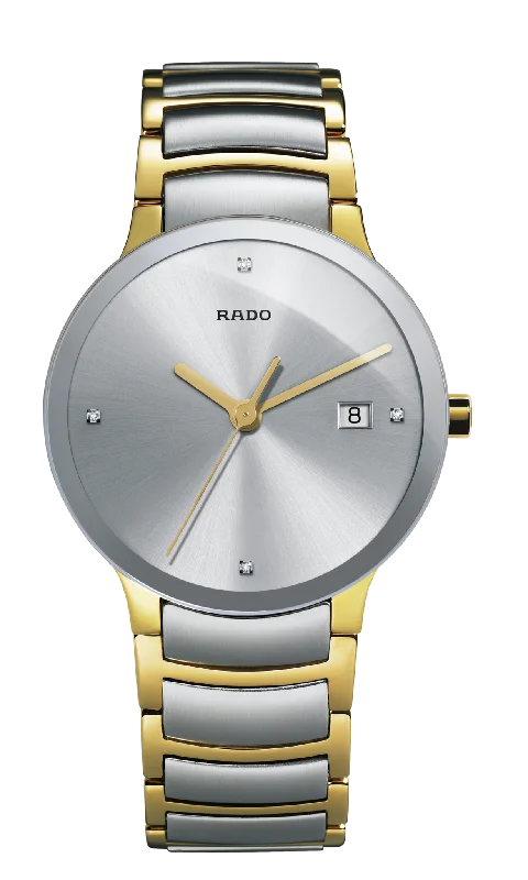 solar-powered watches for outdoor activities -Rado Centrix Silver Dial Unisex 38mm