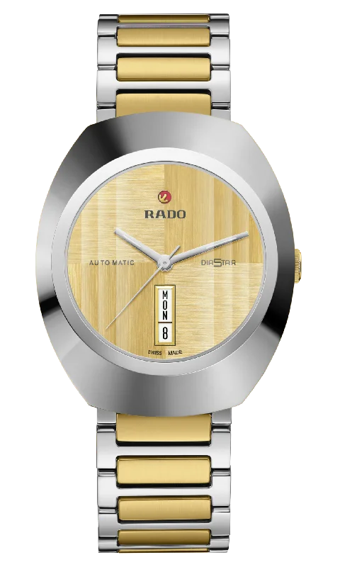 luxury gold watches with diamond accents -Rado Diastar Original Yellow Dial Men 38mm