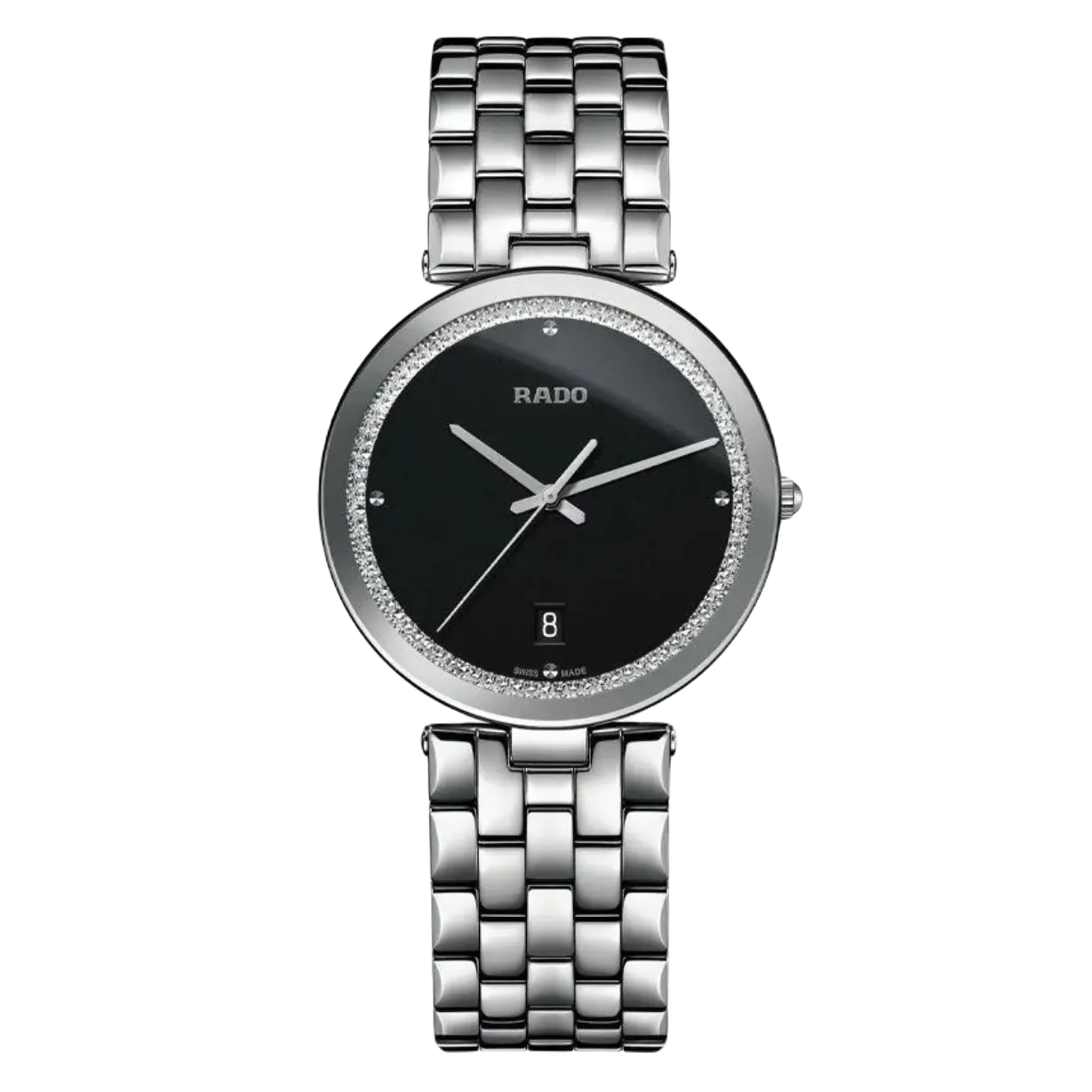 luxury watches with ceramic and leather bands -Rado Florence Black Dial Unisex 38mm