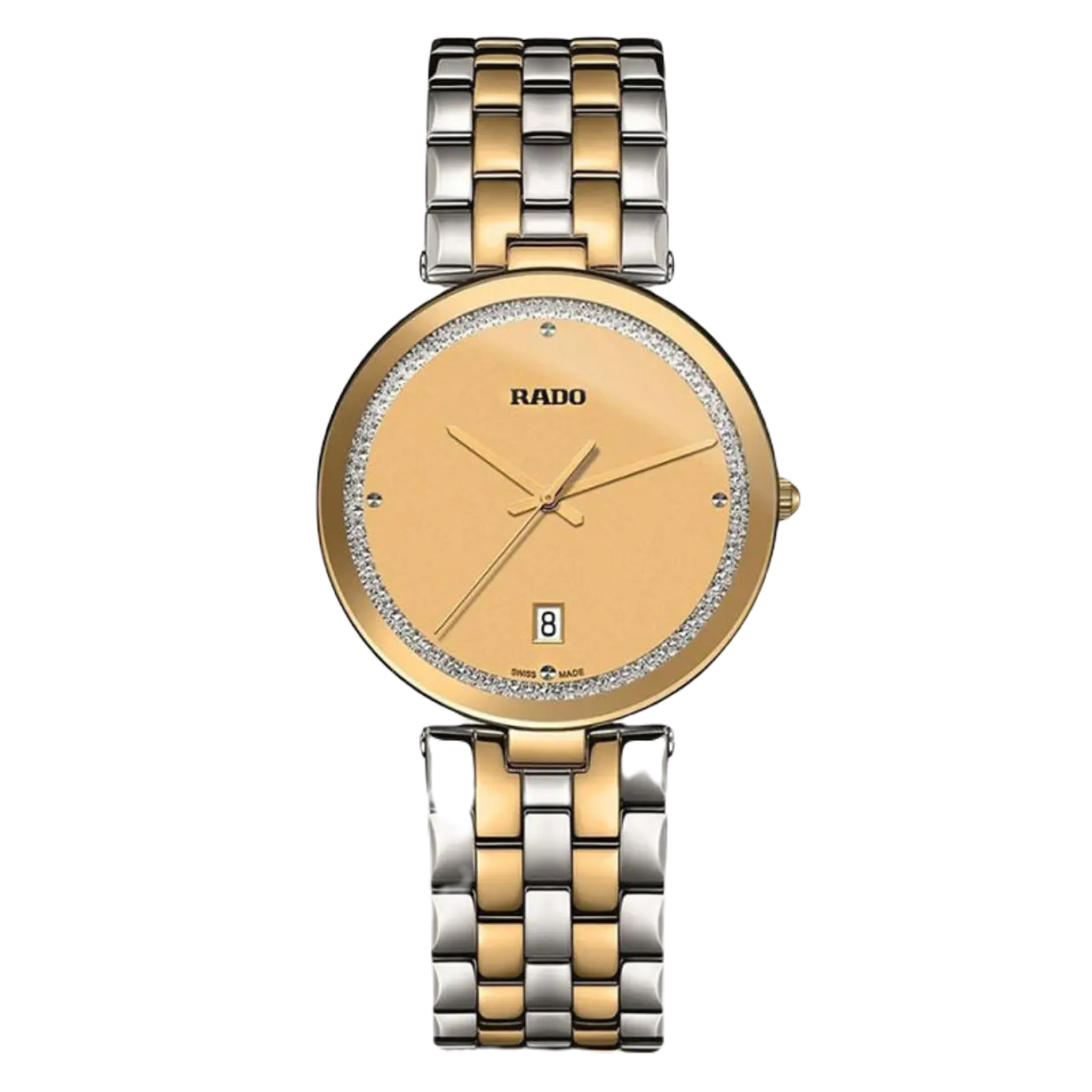 best leather strap watches for men -Rado Florence Champagne Dial Unisex 38mm