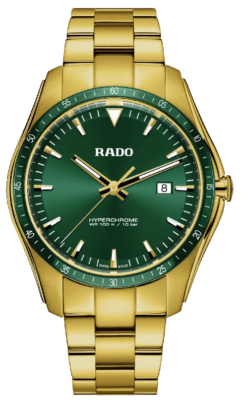 luxury watches for special occasions -Rado Hyperchrome Green Dial Men 44.9mm