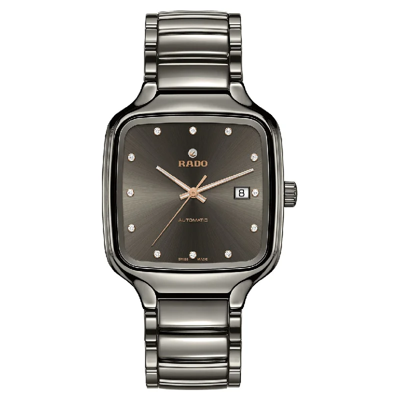 solar-powered watches with digital display -Rado True Grey Dial Unisex 38mm