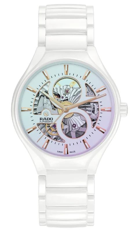 high-performance diving watches for professionals -Rado True Round Automatic Open Heart Limited Edition White Dial Unisex 40MM