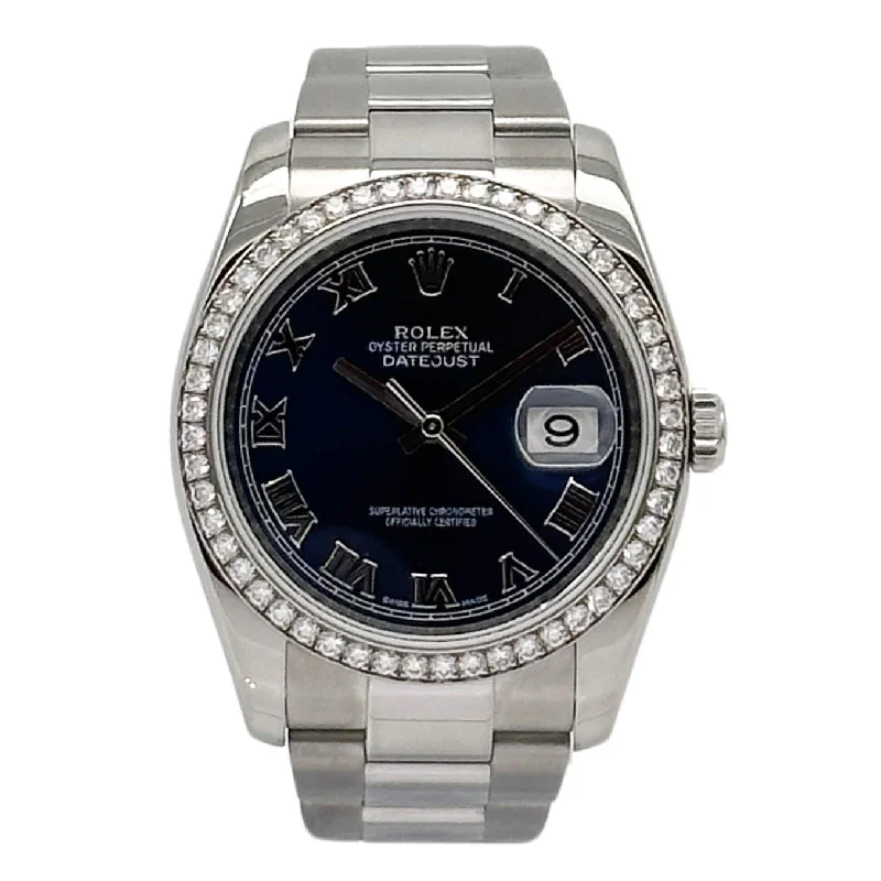 watches for women with interchangeable straps and dials -Rolex Datejust 36 Factory Stahl 116244