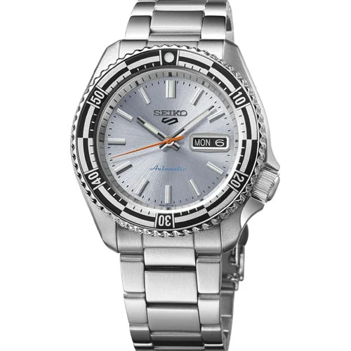 watches for men with elegant and modern design -Seiko 5 Sports Silver Dial Men 42.5mm