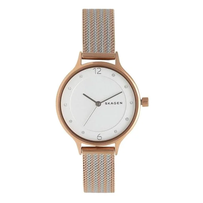 vintage leather watches with modern movement -Skagen Anita Analog White Dial Women's Watch-SKW2749