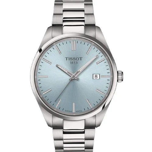 women’s watches with silver band and minimalist design -Tissot T-Classic Ice Blue Dial Men 40mm T1504101135100