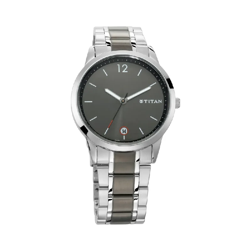 elegant wristwatches for formal occasions -Titan Neo Analog Grey Dial Men's Watch NP1806KM01